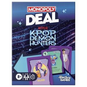 Monopoly Deal: Kpop Demon Hunters Card Game | Family Games for Kids, Tweens, Teens, and Adults | 2-5 Players | 15 mins. | Easter Gifts for Boys and Girls, Ages 8+