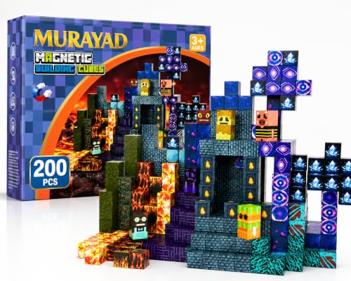 Monster 200PCS Magnetic Building Blocks for Kids Ages 3+, STEM Educational Construction Toys, Magnetic Blocks Set, Montessori Sensory Learning Toy for Toddlers, Boys & Girls
