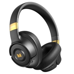 Monster Active Noise Cancelling Headphones, Wireless Over-Ear Bluetooth, 40H Long ANC Playtime, HiFi Audio, Big Bass, Deep Bass, Built-in Mic, Memory Foam Ear Cups for Home