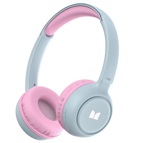 Monster Cute SK100 Kids Bluetooth Headphones, 85/94dB Safe Volume Limited, 60 Hours Playtime, Bluetooth 6.0, On-Ear Toddler Headsets with Built-in Mic, Lightweight Wireless Headphones for Kids, Pink