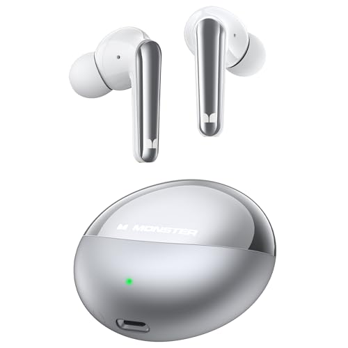 Monster N-Lite 203 AirLinks Wireless Earbuds,Bluetooth 5.3 Headphones,Wireless Earphones with HiFi Stereo, 30H Playtime, HD Mic for Clear Calls, IPX6 Waterproof in-Ear for Workouts, Commuting, Game