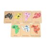 Montessori 7 Continents Stencil Set – Handmade Canadian Wood World Map Outline Stencils, Authentic Montessori Colors, Geography Learning for Kids (Colored, Australia)