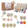 Montessori ABC Learning Toys for Kids, Wooden Matching Games for Toddlers 3-5 - Letter & Flower Matching Alphabet Puzzles with Storage Bag, Fine Motor Skills Toys Gift for Girls Boys 3+ Years Old
