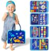 Montessori Busy Board,Busy Book Travel Toy Gifts for Toddler Boy Girl 1-3