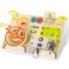 Montessori Busy Board for Toddlers Baby Busy Board Car Steering Wheel Wooden Sensory Board Travel Toys for Fine Motor Skill Gift for 3+ Years Old Boys Girls Christmas Birthday Parents