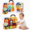 Montessori Busy Board Toys, 30-in-1 Life Skills Sensory Learning Toy, Fine Motor Skills Activity Board, Self-Care Educational Toy for Logical Thinking, Birthday Gift for Boys & Girls