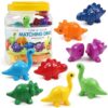 Montessori Matching Dinosaurs Toy, Color and Shapes Recognition, Snap and Pattern Match Game Preschool Learning Toys Homeschooling Class Activity Teaching Tool, Birthday Gift for Kids boys & Girls