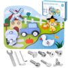 Montessori Screwdriver Board, 16-Piece Wooden Farm Fine Motor Toy, Ages 3+