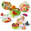 Montessori Toys for Babies 6-12 Months, Plush Vegetable Garden Sensory Sorting Toy with Storage Base, Soft Plush Farm Harvest Game for Fine Motor Skills, Perfect Baby Boys Girls Gift 0-2 Year Old