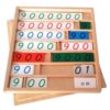 Montessori Wooden Bank Game Number Card Tray