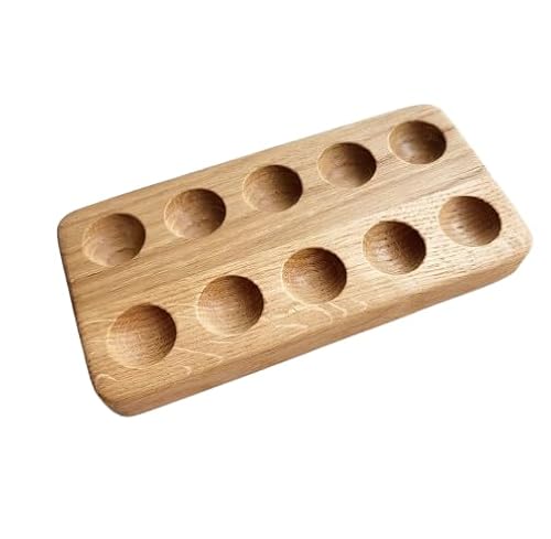 Montessori Wooden Ten Frame Math Board – Double-Sided Oak Counting Board – Math Manipulative for Kids – Early Learning Toy – Toddler Educational Gift – Preschool & Homeschool Activity (Only ten frame)
