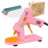 MONVICT Pink Hot Glue Gun Kit, Mini Glue Gun with Suction Cups Stand