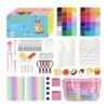 MOOB 26,000 Pcs 2.6mm Mini Fuse Beads, 48 Colors Melty Beads Kit with 4 Pegboards, 2 Shiny Ironing Sheets, 1 Tweezers & 1 Pink Storage Bag, Arts and Crafts for Kids