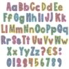 Mooliwe 134 Pcs 5 Inch Rainbow Outline Composition Bulletin Board Letters for Classroom Decoration Poster Alphabet Numbers Combo Set Paper Letter Cutouts for Bulletin Board Chalkboard School Decor
