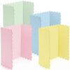 Mooliwe 4 Pack 26" x 17" Trifold Poster Board Macaron Color Corrugated Scalloped 3 Fold Small Display Boards Foldable Business Paper Board for Presentation Science Fairs Event School Projects