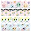 Mooliwe 80 Pcs 91.8 ft Composition Smile Face Classroom Bulletin Board Borders Pastel Bulletin Board Trim Scalloped Back to School Borders Decorations for School Blackboard Chalkboard Desk
