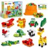 MOONTOY 159PCS Large Building Blocks for Kids Ages 4-8, 9 in 1 Animal Kids Building Toys, Educational Toys with Storage Bag, Compatible with Major Brands, Preschool Birthday Gift for Boys Girls
