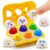 MOONTOY Easter Eggs Toy Toddler Learning Toys for 1 2 3 Year Old Girl Boy Birthday Gift Educational Montessori Matching Egg Shape Sorter Color Baby Toys 12-18 Months Easter Basket Stuffers