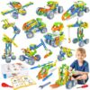 MOONTOY STEM Toys for 4 5 6 7 8+ Year Old Boy Birthday Gift, Building Toys for Kid Age 4-8 5-7 6-8 8-12, Preschool Educational Stem Kit for Boy Girl Christmas Idea Gift, 152PCS, 12 in 1 Building Toys