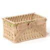 Moosky Mini Wicker Shelf Baskets Hand-Woven Paper Rope Storage Basket Bin with Decorative Bow, Rustic Farmhouse Organizer for Key Remote Control, Home Decor (Beige, 7.1” x 4.7” x 3.9”)