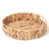 Moosky Round Wicker Woven Tray, Rattan Serving Trays with Handles, Water Hyacinth Basket for Home Decorative & Organizing, Coffee Table Tray (Natural, 11" x 2.3")