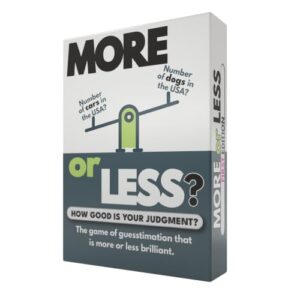 More or Less First Edition Card Game - How Good is Your Judgment? 2 Players + | Perfect for Gift, Travel, Holiday | for Kids, Teens & Adults | Play Anywhere | Age 12+