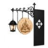 MoriCrafted Personalized Genre Bookshelf Lamp, Custom Reading Nook Bookend Sign with Warm Lantern, Engraved Wooden Book Lover Gift, Fantasy Library Decor