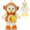 MorisMos Chicken Stuffed Animal, 16 Inch Chick Plush with Goldfish Outfit