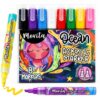MORITA Ocean Acrylic Paint Markers, 8 Colors, Reversible 3mm Round and 5mm Chisel Tip Paint Pens for Rock Painting, Wood, Glass, Canvas, Plastic, Metal and DIY Crafts