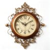 Morngrozy Vintage Wall Clocks Living Room, Elegant Retro Silent Wall Clock Decorative Antique Victorian Wall Clocks Battery Operated for Bedroom Kitchen Entryway Office Decor 16"X19"
