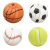 MORZENTA 4-Pack Sports Fidget Balls, Baseball, Soccer, Basketball and Tennis Twist Puzzle Toy, Rotating Sensory Desk Spinner, Soft Party Favor Gift for Adults