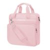 MOSISO 3 Ring Zipper Binder, 2 inch O-Ring Binder Organizer 500 Sheets Capacity Multiple Pockets Bag for Office with Handle & Shoulder Strap Compatible with 13 inch Laptop/Tablet, Pink