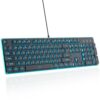 Mosptnspg Wired USB Full Size Keyboard with Numpad for PC Desktop (Black)