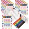 MotiMind 24 Pack End of the School Year Student Gifts 8 Different Color Crayons Bulk Preschool Kindergarten Graduation Gift Assorted Colored Crayons Toddlers Kids Classroom Party Supplies