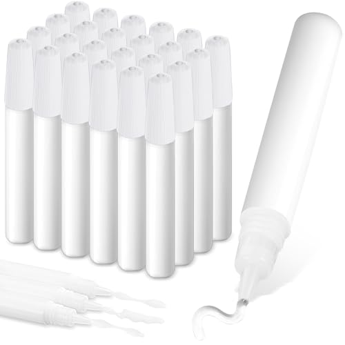 MotiMind 24 Pcs White Tacky Glue Pens Bulk for Crafts Quick Dry Mini Glue Pens for Crafting Mini Tacky Bottles Sticks for Back to School Gifts from Teacher DIY Arts and Crafts Projects (White)