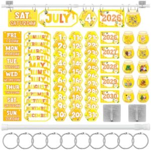 MotiMind 65 Pcs 2026 Bee Flip Calendar Bulletin Board Set Flip Calendar with Adjustable Holder Colorful Classroom Decor Include 65 Date Card for Back to School Home Decor Supplies