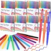 MotiMind 96 Pcs Felt Tip Pens 0.7mm Medium Point Felt Pen Bulk 12 Colors Markers Journal Planner for Teachers Journaling Writing Note Art Office Supplies