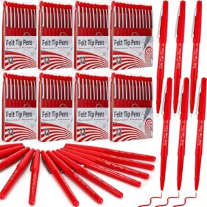 MotiMind 96 Pcs Red Felt Tip Pens 0.7mm Medium Point Pens Bulk, Felt Tip Markers for Journaling, Writing, Note Taking, Planner, Ideal for Office School Art Supplies Gift