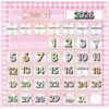 MotiMind Farmhouse Classroom Pocket Chart, 44 Pockets with 81 Cards and 3 Hooks, Pink Plaid, Silly Goose Theme Monthly for Students Learning for Home or School
