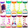 Motionchic 10 Pack Liquid Motion Bubbler Timer for Teens and Adults Calming Fidget Toy Colorful Stress Relief Liquid Timer Oil and Water Hourglass Relaxation Stress ADHD Anxiety Autism