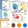 Motipuns 30 Sets National Grandparents Day Handprint Crafts Kits Greeting Cards with 3 Pcs Large Ink Pads Handmade Gifts from Grandkids for Grandma and Grandpa Grandparents Day Gifts Home Decorations