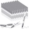 Motiskyy 120 Pcs Metallic Permanent Markers Bulk Metallic Marker Pens Set Medium Tip Quick Dry Paint Pens for Classroom DIY Crafts, Gift Card Making, Artist Illustration(Silver)
