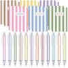 Motiskyy 24 Set Colorful Striped Mini Notebooks and Pens Bulk Small Lined Notepads for Back to School Students Teachers Employee Classroom Prize Office Supplies