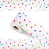 Motiskyy 65 Feet Colorful Painted Dots Bulletin Board Borders Painted Dots Bulletin Border Board Blackboard Straight Wavy Scalloped Trim Borders for Classroom Office Home Decor