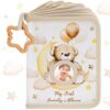 Motiskyy My First Photo Album for Baby Soft Toddlers Family Photo Book with Safe Mirror Holds 17 4 x 6 Photos Family Album Picture Book Gift for Newborn Toddler Kids Baby Shower(Bear)