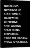 Motivational Canvas, Home Office Decor, Quote Wall Art, Weightlifting Fitness, Sports Inspiration, Home Gym Inspirational Framed Canvas Print Wall Decor for Bedroom, Black Poster