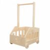 MotiveTech Push Wagon Solid Wood Wooden Toy Cart Stable Structure Young Child Storage Trolley for Infants