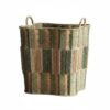 MotiveTech Storage Basket Woven Laundry Hamper Organizer Bin With Open Top And Side Handles Paper Rope And Iron For Clothes Toys, Large Woven Storage Basket 40x40x49cm