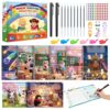 Motor Magic Happy Writer System - Magic Grooved Handwriting Practice for Kids Ages 3-8, 8 Book Reusable Workbooks, 3D Calligraphy Writing Set with Disappearing Ink, Little Explorer Preschool Learning