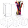Mototo 4PCS Acrylic Pen Holder Back to School 3 Compartments Pen Organizer
